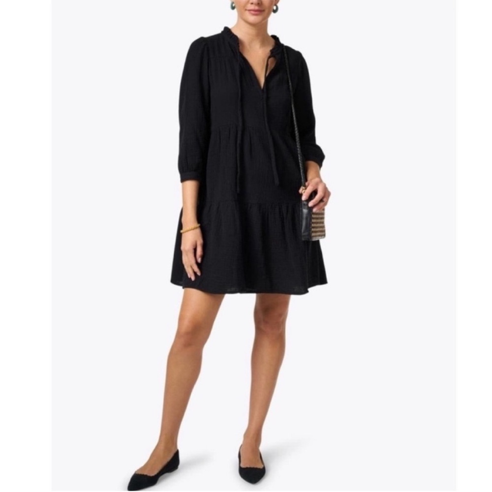 Honorine Women's Black Giselle Tiered Cotton-gauze Mini Dress